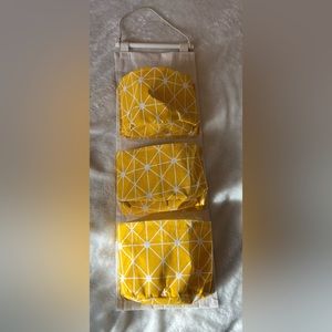 Yellow Hanging Bedroom Organizer
